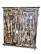 Old Patina Antique Storage Chest Distressed Brown Rustic Cabinet Indian Furniture