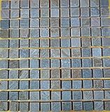 [10枚セット 鉄平石 モザイクタイル]イエロー鉄平石モザイクタイルst41-10