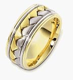 Unique 14 Karat Two-Tone Gold Designer Woven Wedding Band Ring