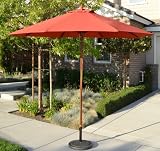 Relish Moment 9ft Wood Market Umbrella Orange
