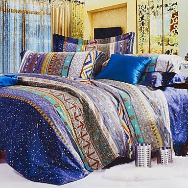Duvet Cover,4-Piece Modern Style Geometry Pattern