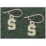 LogoArt Stanford Cardinal 10K Gold 3/8 Team Font Dangle Earrings