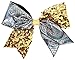 chassé Crackle And Sequin Performance Hair Bow Seq Gold