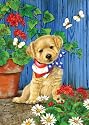 Patriotic Puppy Garden Flag