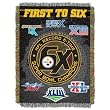 Pittsburgh Steelers NFL 1st to 6X Champs Commemorative Woven Tapestry Throw (48x60")"