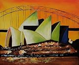 Art Reproduction Oil Painting - Famous Cities: Sydney's Opera House - Classic 20 X 24 - Hand Painted Canvas Art
