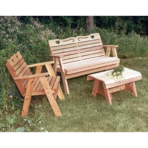 Red Cedar American Sweetheart Garden Bench Collection by