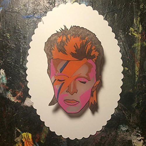Ziggy Stardust Eyes Shut David Bowie Hand Drawn Shrink Plastic Brooch Pin Back by Silla Dilla Grape
