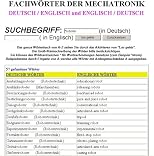 english-german dictionary mechatronics/robotics/of drives- Technisches Woerterbuch / Fachbegriffe Mechatroniker/ Elektroniker /Maschinenbau/Robotertechnik; ... Mechatronik deutsch (German Edition)