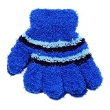 Gold Medal Girl Blue Chenille Stripe Stretch Glove 4-12