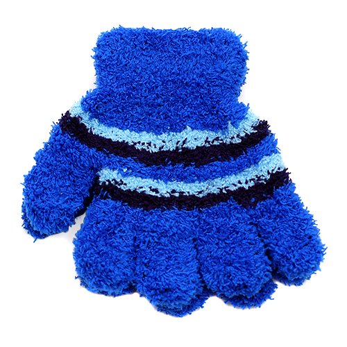 Gold Medal Girl Blue Chenille Stripe Stretch Glove 4-12
