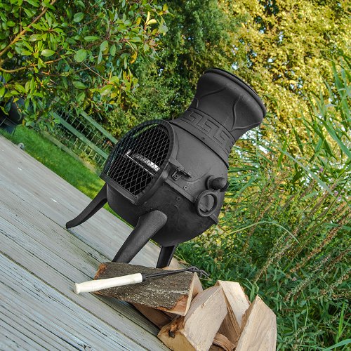 Firefox Chimineas Pulsar 100 Cast Iron Chiminea Black 75cm 30 X