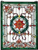 On Sale !! Grand Laurel Wreath Stained Glass Window