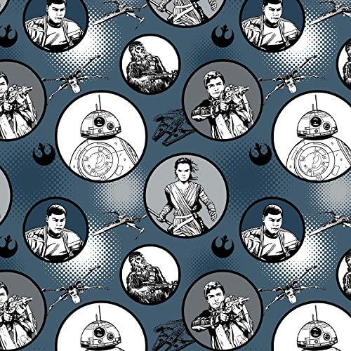 Badges Midnight Star Wars Force Awakens #105-1 Quilt Fabric by the 1/2 yd