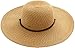 Women's UPF 50+ Wide Brim Braided Straw Sun Hat with Lanyard Natural-Brown
