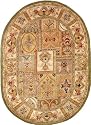 Safavieh Classic CL305A Multi Color Panel 7' 6" x 9' 6" Oval Handmade Wool Area Rug