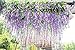 FatColo 12-Piece Artificial Wisteria Vine Ratta Silk Flowers, 3.4-Feet, Purple