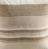 Homescapes Morocco Ribbed Stripe Throw 100 x 140 Inches Beige 100% Cotton, Suitable for most 3 Seater Sofas or Double,King bedspreads, Easy care, washable at home.