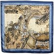 Along the River During the Qingming Festival Chinese Painting 100% Satin Charmeuse Silk Square Scarf Shawl - Colors