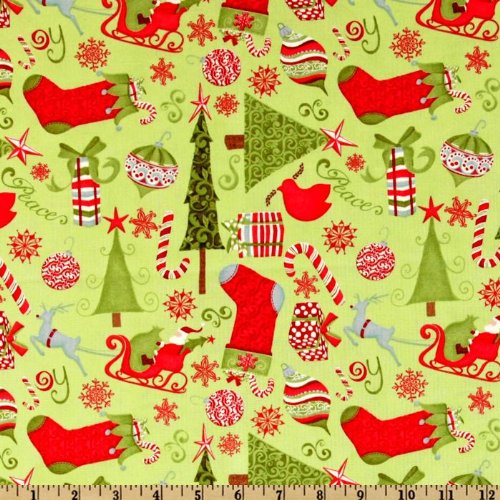 44'' Wide Moda 12 Days Of Christmas Everything Christmas Fir Tree Fabric By The Yard