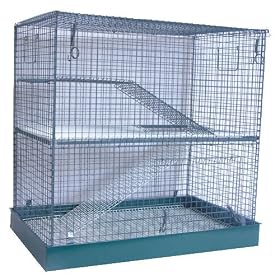 Two Level Chinchilla Cage Black Flatpack
