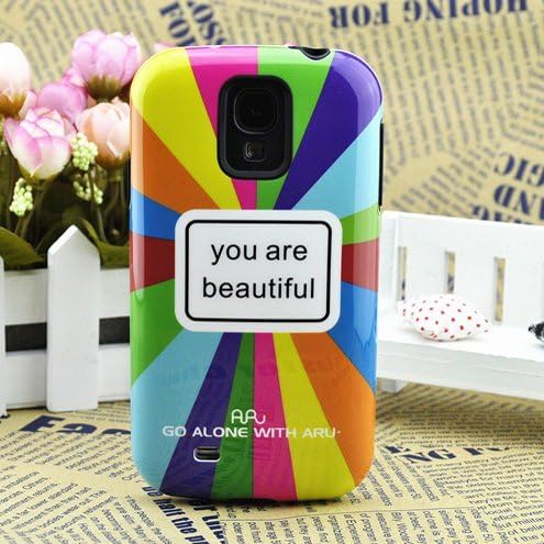 Meaci@ Samsung Galaxy S4 Retro Style Polycarbonate Hard Protection Case Colourful Stripes with 1 Free Anti-dust Plug Stopper(random Color)