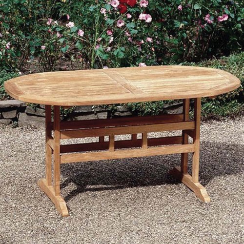 Stabiler Gartentisch Teak 150×80 oval Teaktisch