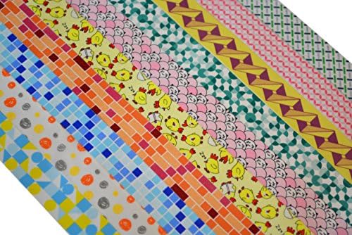 Crafty Rolls Decorative Washi Tape Set of 10 Rolls Assortment of Geometric Designs &amp; Shapes for Scrapbooking &amp; Crafts - Fun Shapes