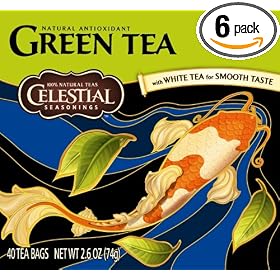 Celestial Seasonings Green Tea, Decaf, 40-Count Tea Bags (Pack of 6)