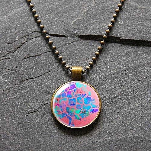 Picture Pendant Necklace with a Tree Painting under a glass dome Bezel Pendant Art Photo Necklace by Ducky Rubin for StudioDjewelry