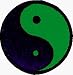 Black & Green Yin Yang - 3 - Embroidered Iron On or Sew On Patch