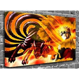 Anime Naruto Kyuubi Shippuden Chakra Poster Art Picture Roll Canvas (UNFRAMED) Size:16" x 12" (40 x 30 cm Approx)