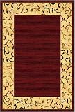 #1: Discount
 6′ x 9′ Area Rug, Burgundy, Very High Quality, 500K. Points, Burgundy Background, Beige Borders, 6′x9′,Soft, Plush, Vibrant Colors, Artemis Collection, Actual Size 6′.7″ x 9′