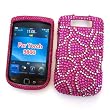 BlackBerry Torch 9800 & 9810 (AT&T) Snap-on Protector Hard Case Rhinestone Cover "Candy Hearts" Design