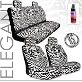Brand New Premium Grade Zebra Print Front and Rear Seat Covers Set with Steering... by yupbizauto