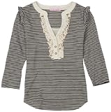 Fang Girls 7-16 Ruffled Trim Henley Tank