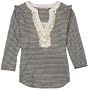 Fang Girls 7-16 Ruffled Trim Henley Tank,Navy,L (14)