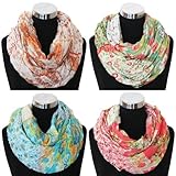 SCHLAUCHSCHAL UND HALSTUCH MIT BLUMENPRINT IN VIELEN FARBEN DAMEN TOP QUALIT�T 100% VISKOSE TUCH HALSTUCH UNI