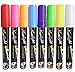 Attmu 8 Pack Chalk Markers, Fluorescent Liquid Chalk Marker Pens, Highlighters, 4mm Reversible Tip Chalkboard Paint Markers, Bright Mulitcolored - Erasable Ink for Chalk Board, Glass and Windows