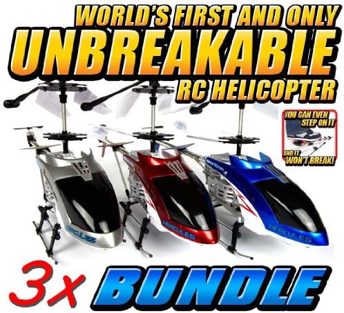 Hercules Unbreakable 3.5CH RC Helicopter 3-Pack Bundle