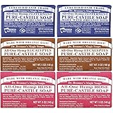 Dr. Bronner's Magic Soaps Pure-Castile Soap, Variety Pack, 5-Ounce Bars (Pack of 6)