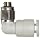 SMC KG Series Stainless Steel 303 and PBT Push-to-Connect Tube Fitting, 90 Degree Elbow, 4mm Tube OD x M5x0.8 Male