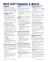 Microsoft Word 2007 Templates & Macros Quick Reference Guide (Cheat Sheet of Instructions, Tips & Shortcuts - Laminated Card)