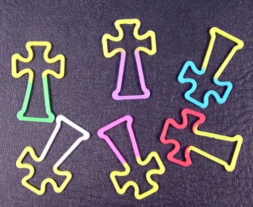 Tie Dye Jesus Religious Gifts Cross Bands Bracelets 12 Pack - Magic Bandz