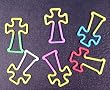 Tie Dye Jesus Religious Cross Bandz Bracelets 12pk