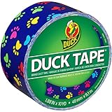 Duck Brand 283928 Printed Duct Tape, Colorful Paws, 1.88 Inches x 10 Yards, Single Roll