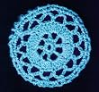 Aqua Cartwheel Crocheted Hair Bun Cover- LARGE