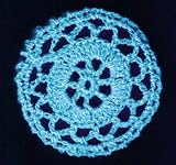 Aqua Cartwheel Crocheted Hair Bun Cover- LARGE