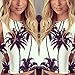 ROPALIA Women Coconut tree Print Top Vest Blouse Sleeveless Crop T-Shirt
