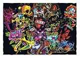 Ed Hardy Collage 7' X 5' Polyester Wall Banner